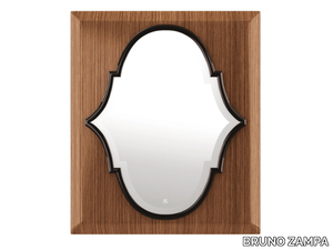 IKE - Wall mirror with frame in canaletto walnut _ BRUNO ZAMPA