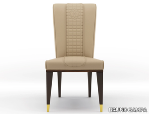 OPIUM - Upholstered leather chair _ BRUNO ZAMPA