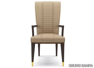 OPIUM - Upholstered leather chair with armrests _ BRUNO ZAMPA