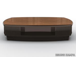 OTTO - Rectangular low walnut coffee table with storage space _ BRUNO ZAMPA