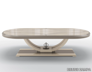 METROPOLIS - Oval walnut table _ BRUNO ZAMPA