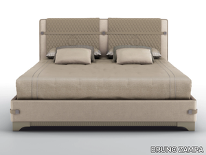 MADISON - Upholstered bed in velvet and leather _ BRUNO ZAMPA