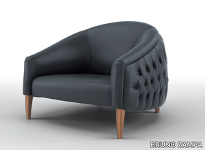 MARYLOU - Tufted leather armchair with armrests _ BRUNO ZAMPA