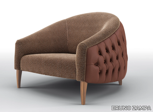 MARYLOU - Tufted armchair in fabric and leather _ BRUNO ZAMPA