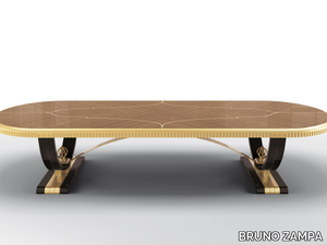 METROPOLIS WIDE - Oval walnut table _ BRUNO ZAMPA