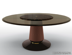 OMEGA - Round glass table with Lazy Susan _ BRUNO ZAMPA