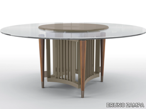 ORION - Round glass table with Lazy Susan _ BRUNO ZAMPA