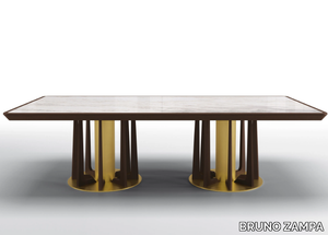 PETRUS - Rectangular table in calacatta marble and canaletto walnut _ BRUNO ZAMPA