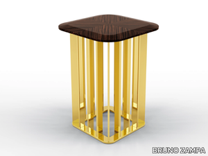 TRITON - Square metal coffee table and ebony top _ BRUNO ZAMPA