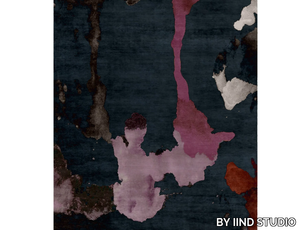 BRIZIO CRUDO - Handmade rectangular wool and bamboo silk rug _ BY IIND STUDIO