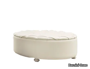 FASHION TIME - Upholstered round leather pouf _ Barnini Oseo