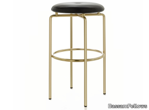 CIRCULAR - Upholstered bar stool with steel base _ BassamFellows