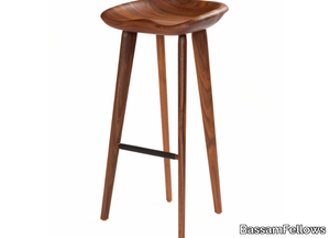 TRACTOR - Solid wood barstool with footrest _ BassamFellows