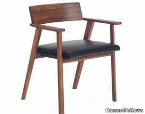 WEDGE - Solid wood and upholstered chair with armrests _ BassamFellows