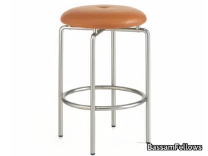 CIRCULAR - Upholstered counter stool with steel base _ BassamFellows