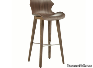 PETAL - Wood bar stool with back _ BassamFellows