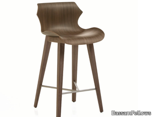 PETAL - Wood counter stool with back _ BassamFellows