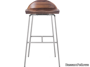 SPINDLE - Steel and wood bar stool with back _ BassamFellows