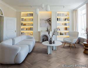 PONY TAIL HERRINGBONE 60° AMERICAN WALNUT WINTER - Walnut parquet _ Bassano Parquet