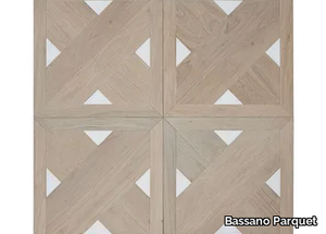 PATTERN OAK CARRARA MARBLE - Oak and Carrara marble parquet _ Bassano Parquet