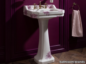 BESPOKE FLORAL - Edwardian 56cm Basin with Standard Pedestal _ bathroom brands