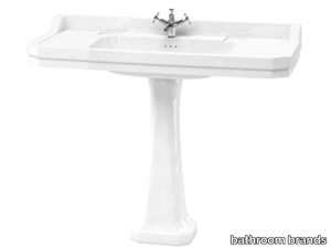 EDWARDIAN - Rectangular single pedestal Vitreous China washbasin _ bathroom brands