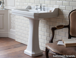 EDWARDIAN - Rectangular pedestal Vitreous China washbasin _ bathroom brands