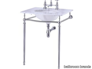 GEORGIAN - Console Carrara marble washbasin with towel rail _ bathroom brands