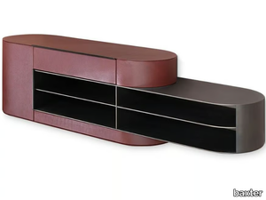 BLEND - Suspended leather sideboard with doors _ BAXTER