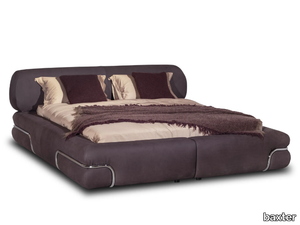 SO SOFT - Upholstered leather double bed _ BAXTER