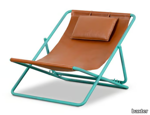 RIMINI - Recliner tanned leather deck chair _ BAXTER