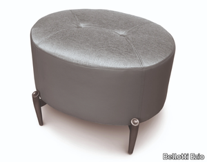 AFRODITE - Tufted upholstered oval leather pouf _ Bellotti Ezio