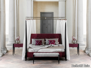 LEVANTE - Upholstered nabuk canopy bed with tufted headboard _ Bellotti Ezio