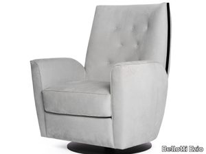 MEDITA - Swivel tufted fabric armchair with armrests _ Bellotti Ezio