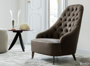 VANESSA - Tufted leather armchair high-back _ BertO