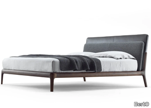 BOWERY - Solid wood bed with upholstered headboard _ BertO