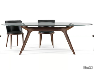 STIV - Oval wood and glass table _ BertO