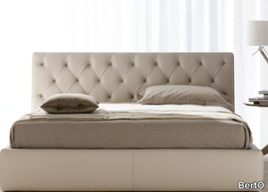 TRIBECA - Leather bed with tufted headboard _ BertO