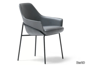 JACKIE - Upholstered leather chair with armrests _ BertO