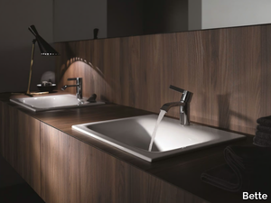 BETTELUX - Inset rectangular enamelled steel washbasin _ Bette