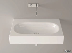 BETTECOMODO - Wall-mounted rectangular enamelled steel washbasin _ Bette