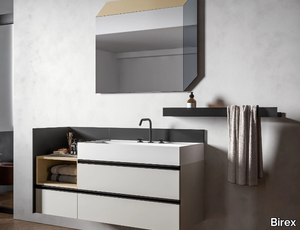 DEEP COMP. 4 - Single wall-mounted vanity unit with mirror and shelf _ Birex