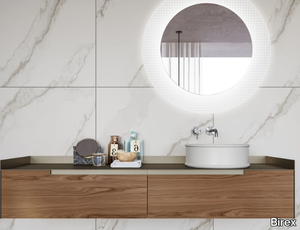 GOLA UP COMP. 4 - Wall-mounted single vanity unit with drawers, shelves and wall units _ Birex