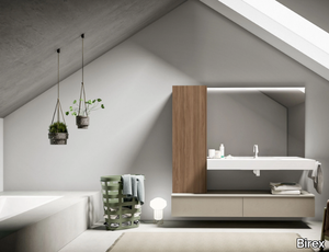 LAPIS COMP. 4 - Single vanity unit with drawers, mirrors and wall unit _ Birex