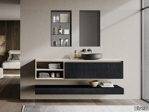 TRACCIA COMP. 3 - Wall-mounted vanity unit with drawers _ Birex