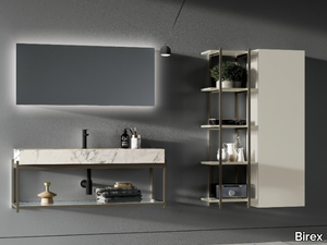 SIDÉRO COMP. 2 - Single wall-mounted vanity unit with mirror _ Birex