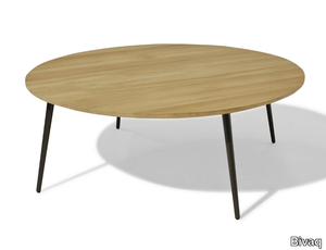 VINT - Low round engineered wood garden side table _ Bivaq