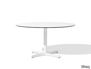 SIT - Round aluminium table with 4-star base _ Bivaq