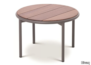 TEJA - Low round steel and wood coffee table _ Bivaq