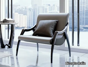 SYMPHONY - Leather easy chair with armrests _ Bizzotto Italia